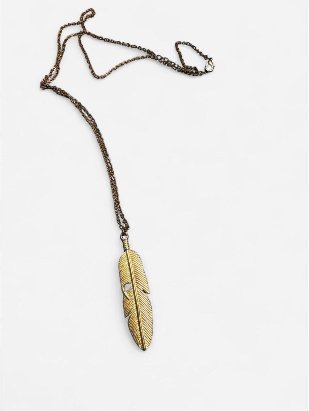 Gold Feather Necklace